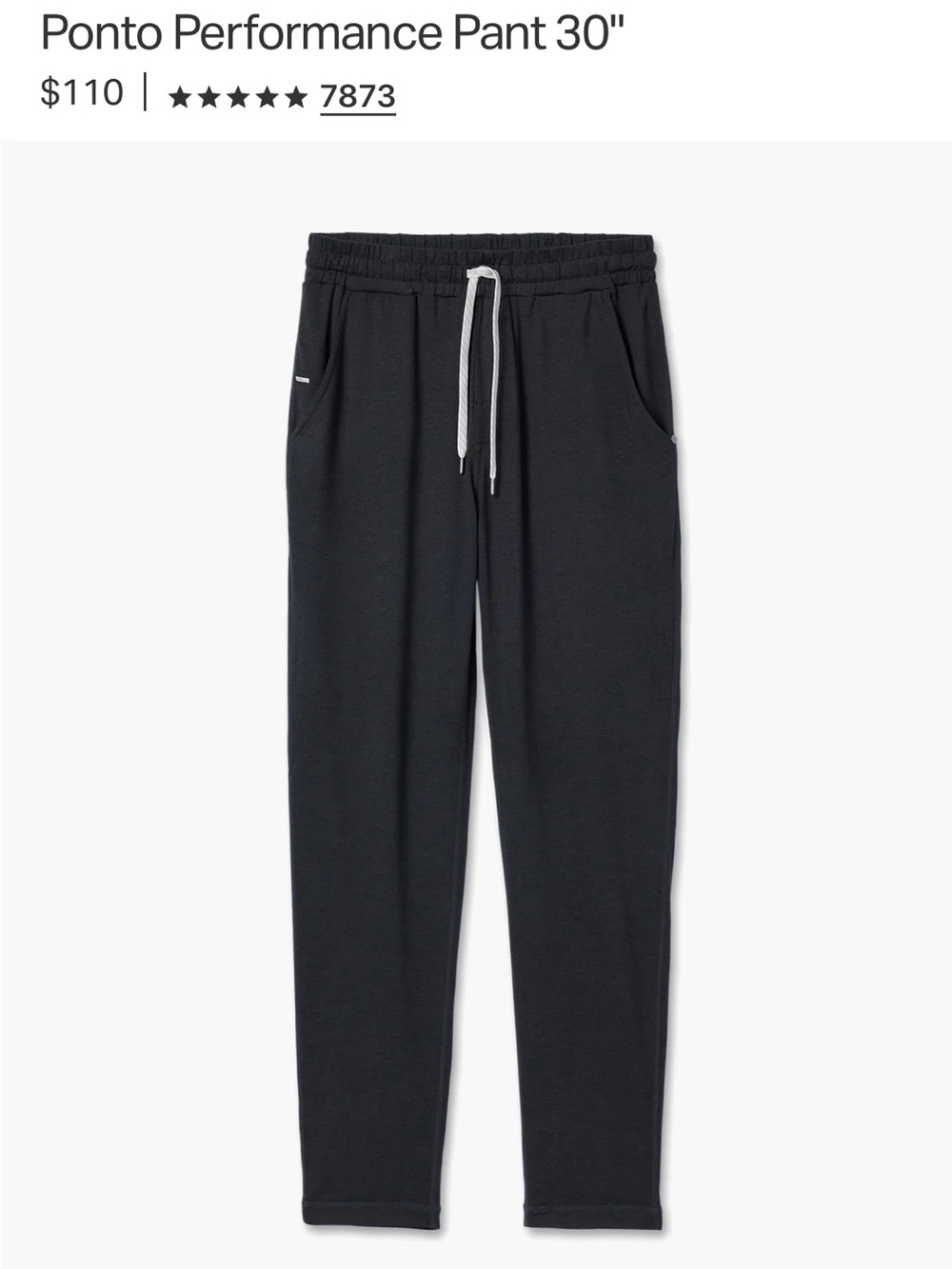NEAR NEW VUORI Men's Ponto Performance MEDIUM Pants Drawstring Jogger Pants
